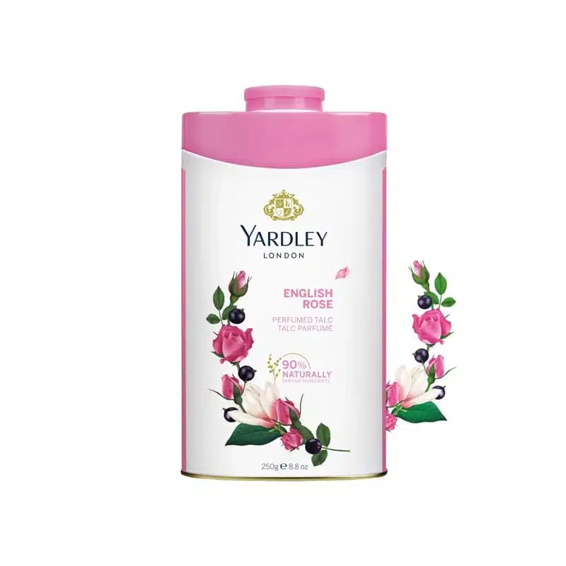 پودر خوشبو کننده عطری بدن یاردلی Yardley مدل Perfumed Talc رایحه رز انگلیسی English Rose(250 گرم)