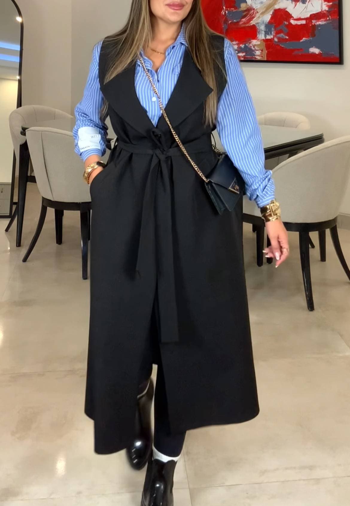 لانگ وست کتی کرپ مازاراتی نوک مدادی — تصویر ۴