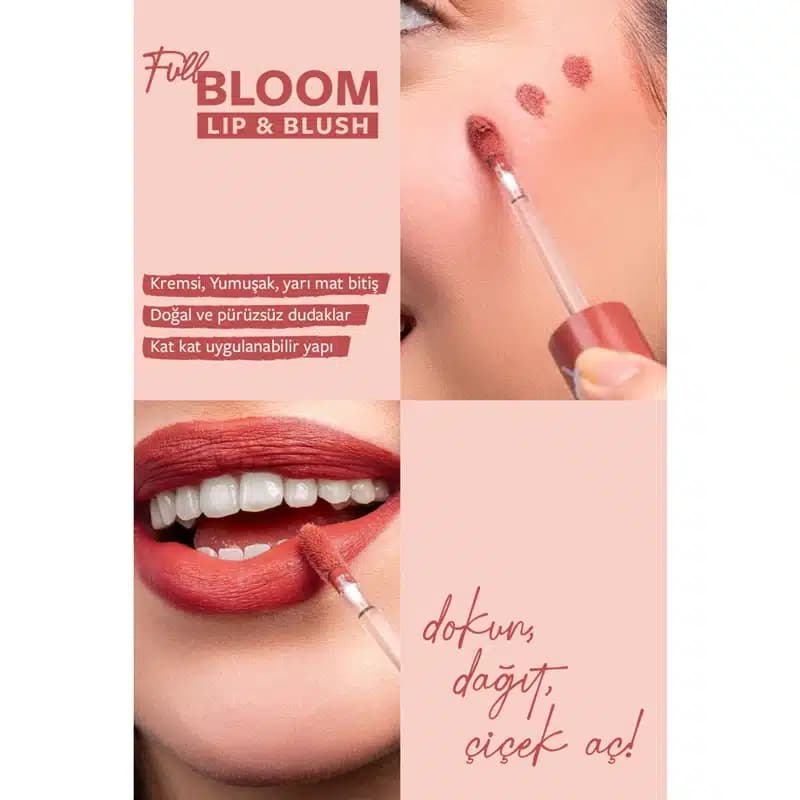 رژ لب و گونه مایع مخملی پاستل Pastel مدل Full Bloom Lip & Blush کد 78 — تصویر ۳