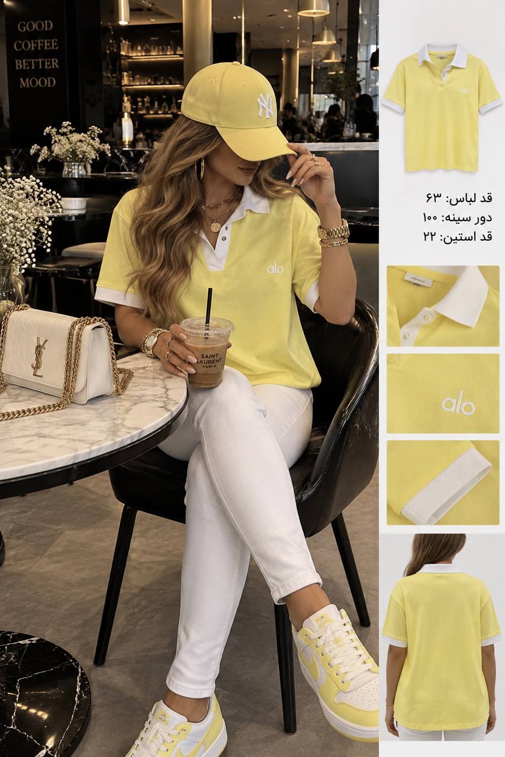 پولوشرت زنانه یقه دار لیمویی — تصویر ۶