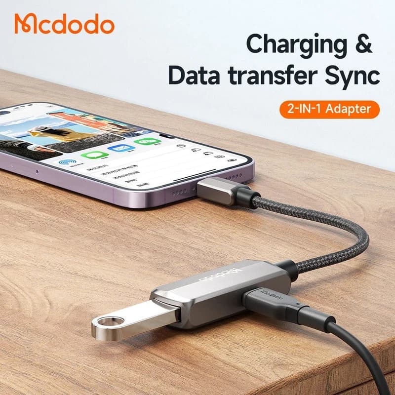مبدل لایتنینگ به USB OTG/لایتنینگ مک دودو مدل CA-2690 — تصویر ۴