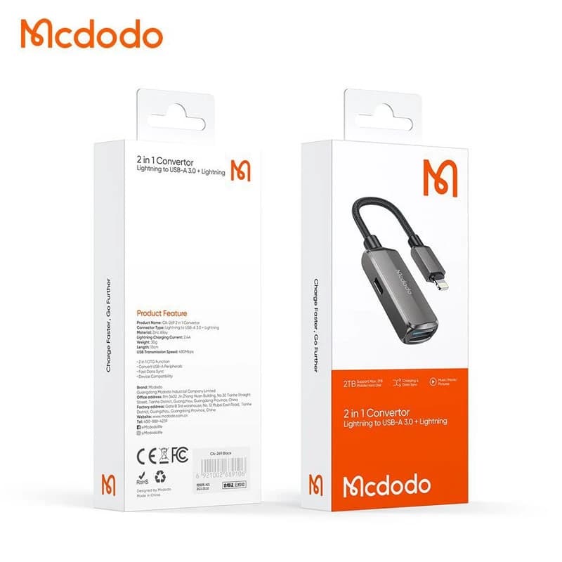 مبدل لایتنینگ به USB OTG/لایتنینگ مک دودو مدل CA-2690 — تصویر ۵