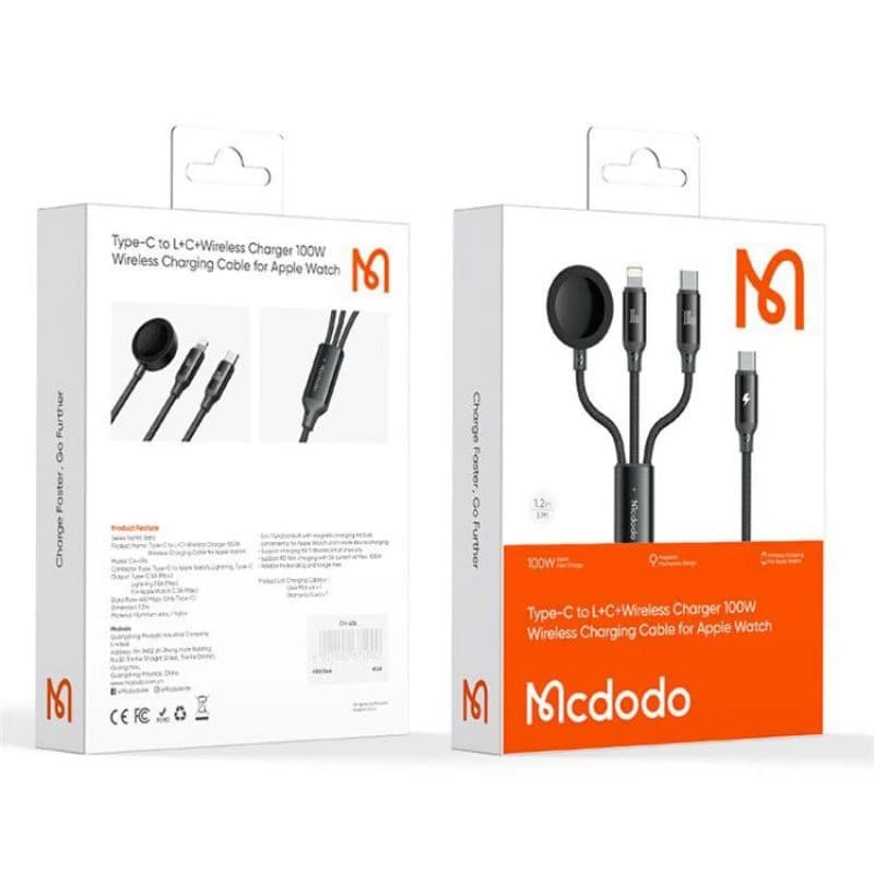 کابل تبدیل USB-C به میکرو اپل واچ/لایتنینگ/USB-C مک دودو مدل ca-4940 طول 1.2 متر — تصویر ۸