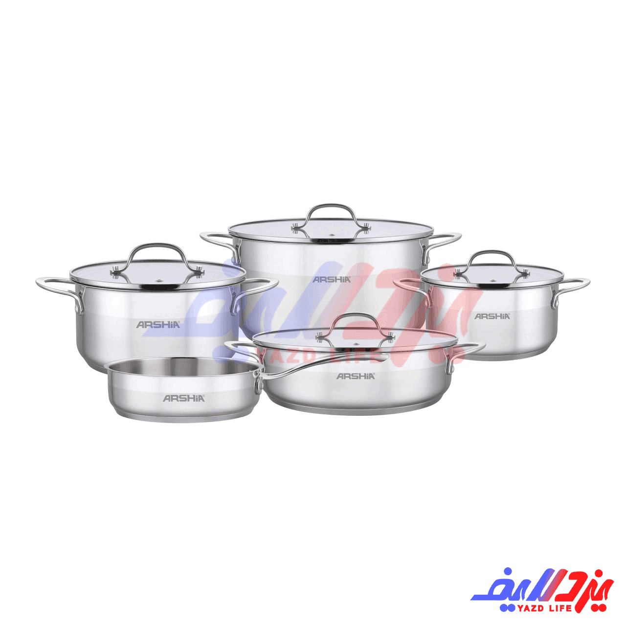 سرویس قابلمه 9 پارچه استیل عرشیا SS339-3842