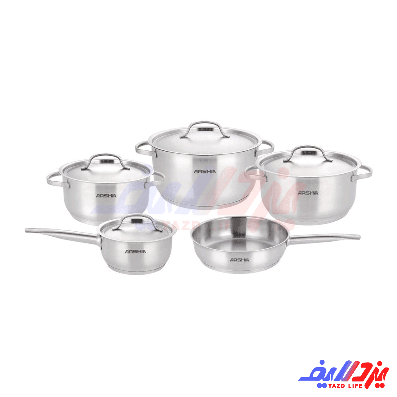 سرویس قابلمه 9 پارچه استیل عرشیا SS180-3870 — تصویر ۴