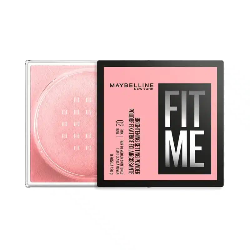 پودر فیکس مات کننده میبلین Maybelline مدل Fit Me 16H Shine Control کد 02 رنگ Rose Pink