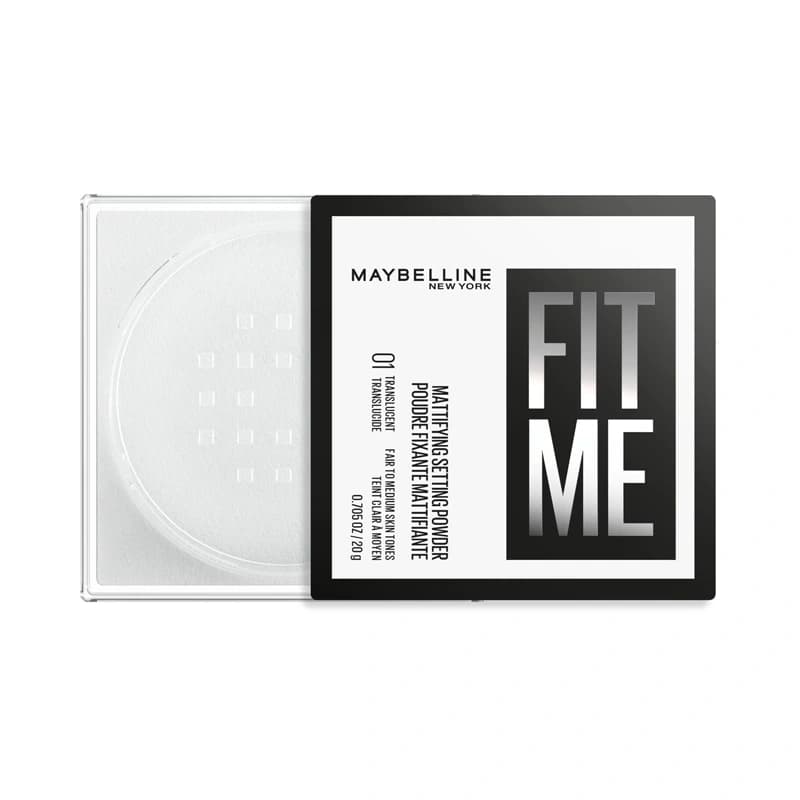 پودر فیکس مات کننده میبلین Maybelline مدل Fit Me 16H Shine Control کد 01 رنگ Translucent