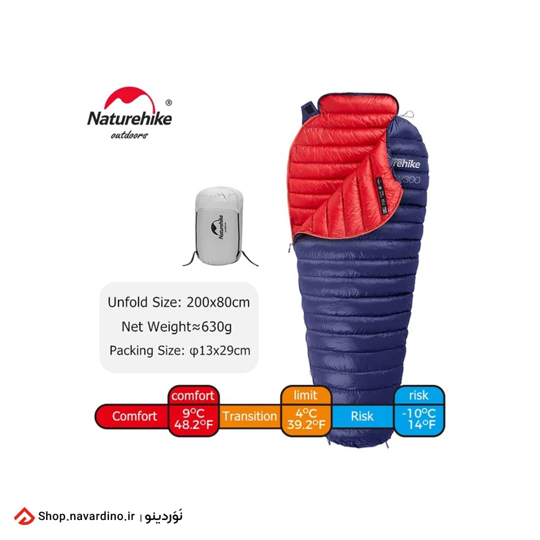 کیسه خواب پر نیچرهایک CW300 Mummy — تصویر ۶