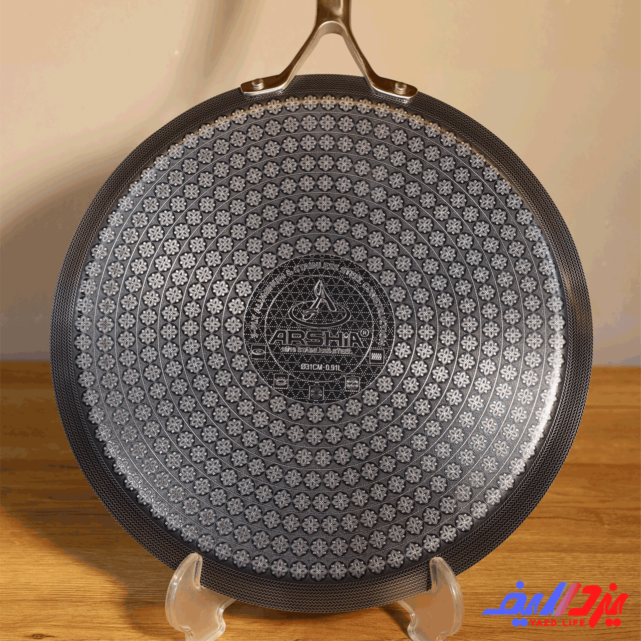 تابه کرپ کف لیزری 31 سانت عرشیا مدل SS622-3709 — تصویر ۵