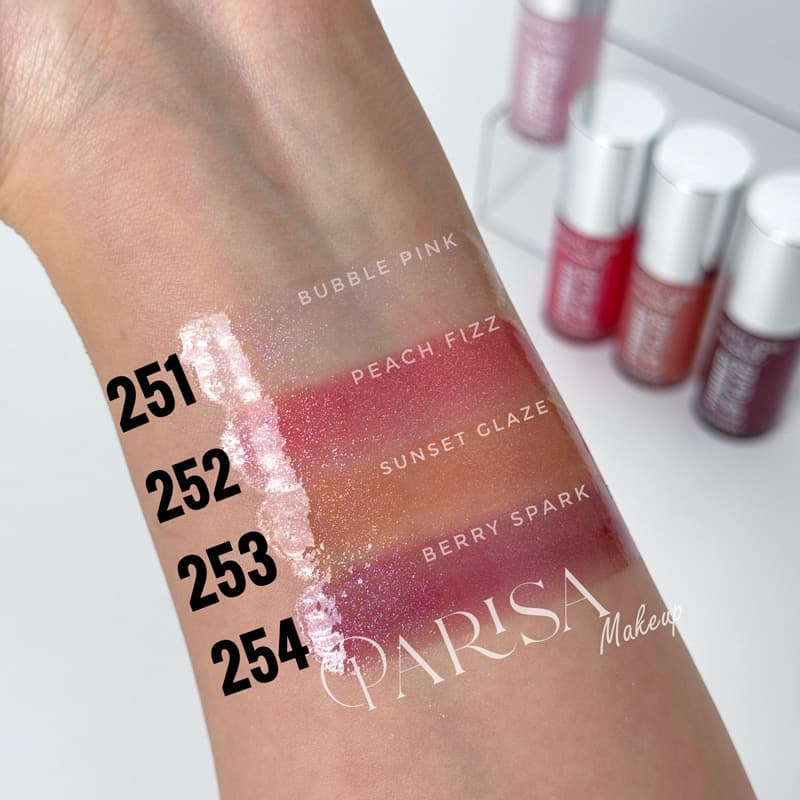 لیپ گلاس شیمری گلدن رز مدل Mood Shimmer Lip Glaze کد 252(رنگ Peach Fizz) — تصویر ۲