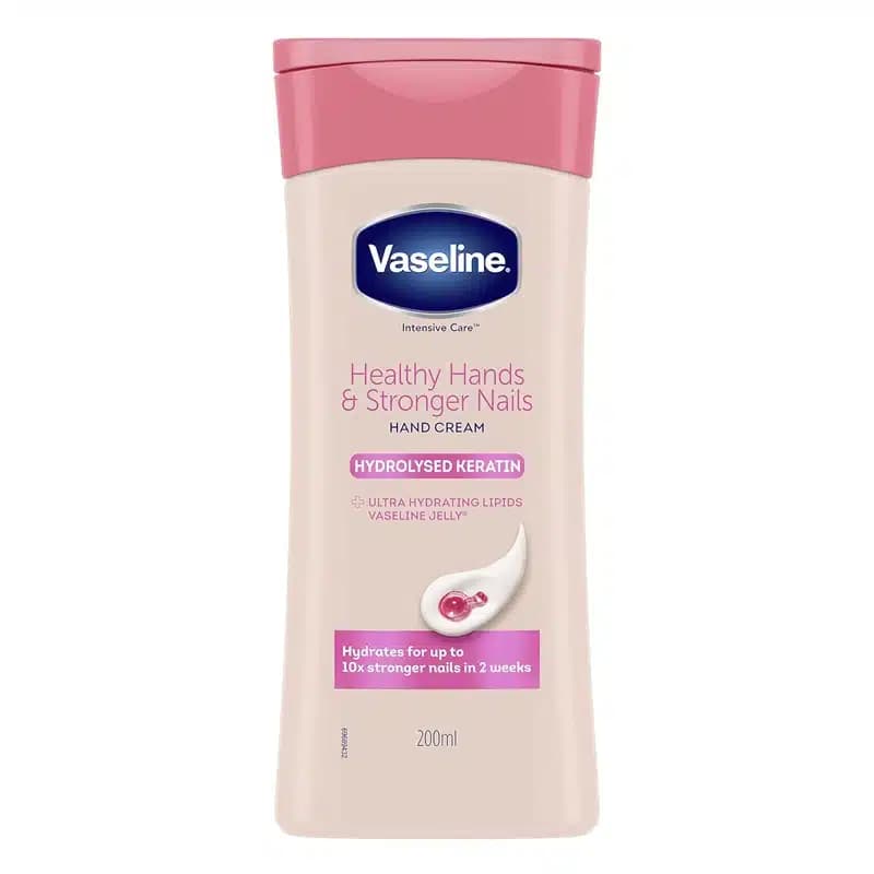 کرم مرطوب کننده دست و تقویت کننده ناخن وازلین Vaseline مدل Healthy Hands & Stronger Nails Hand Cream (200 میل)
