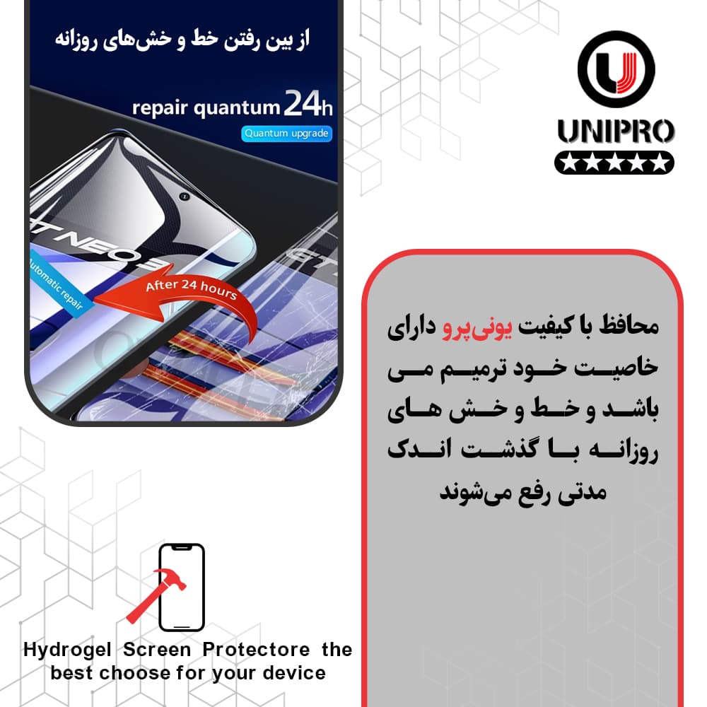 محافظ صفحه نمایش مات یونی پرو مدل Star 5 مناسب برای گوشی موبایل شیائومی Redmi Note 13 Pro Plus — تصویر ۳