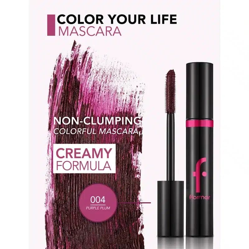 ریمل ارغوانی فلورمار Flormar مدل Color Your Life رنگ Purple Plum — تصویر ۳