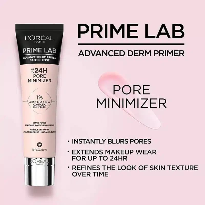پرایمر کوچک کننده منافذ لورآل Loreal مدل Prime Lab 24H Pore Minimizer — تصویر ۳