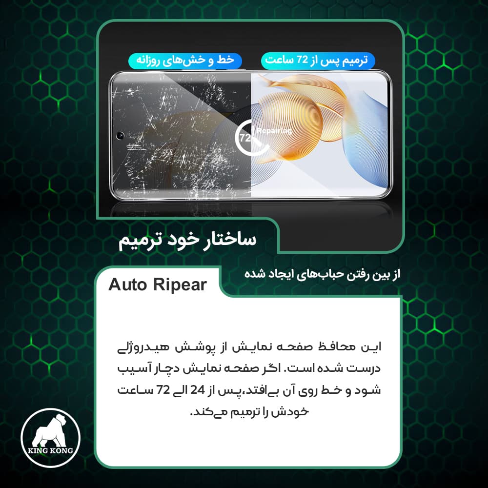 محافظ صفحه نمایش مات آنتی بلو کینگ کونگ مدل Tough مناسب برای گوشی موبایل شیائومی 14 Ultra — تصویر ۵