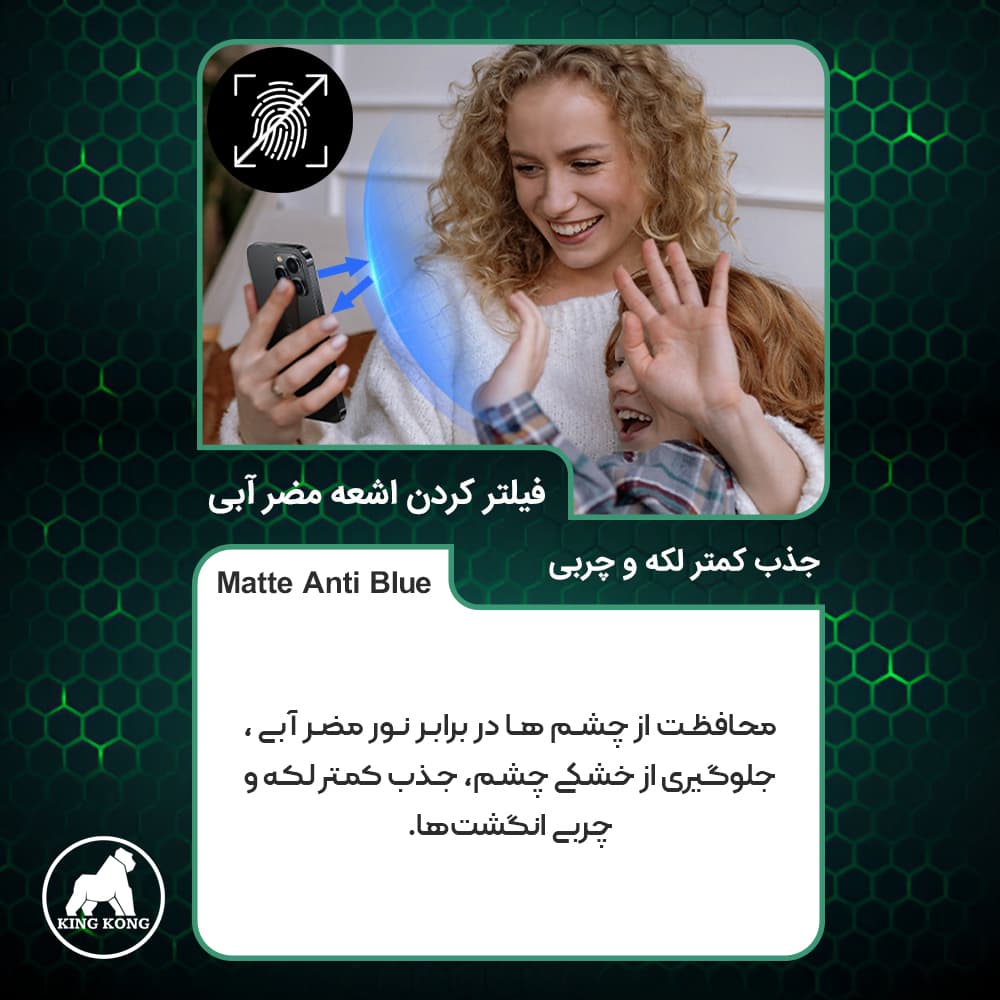 محافظ صفحه نمایش مات آنتی بلو کینگ کونگ مدل Tough مناسب برای گوشی موبایل شیائومی 14 Ultra — تصویر ۸