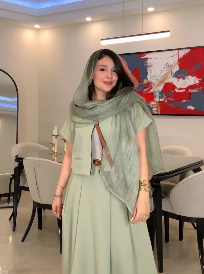 کراپ کت زیپ دار کرپ مازاراتی سبز ماچا مدل اکسیر