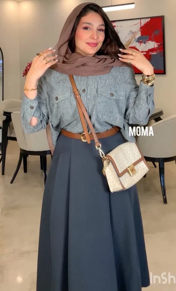 شومیز لینن نوک مدادی مدل نیکولا — تصویر ۲