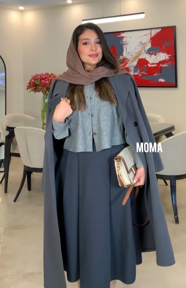 شومیز لینن نوک مدادی مدل نیکولا — تصویر ۳