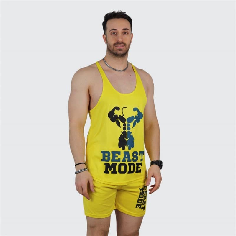 ست مردانه تاپ بند نازک و شلوارک beast mode — تصویر ۲