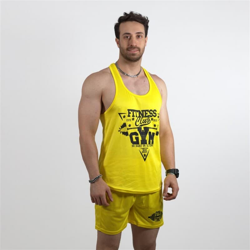 ست مردانه تاپ قهرمانی و شلوارک سوزنی GYM — تصویر ۳