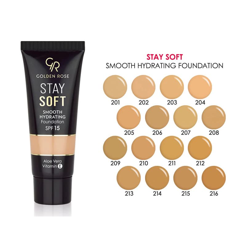 کرم پودر آبرسان SPF15 گلدن رز مدل Stay Soft کد 201 — تصویر ۲