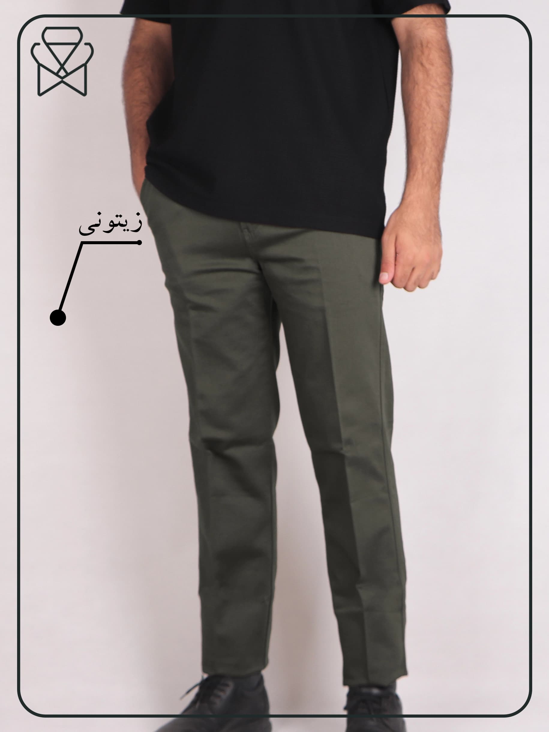 شلوار کتان پشت ریپس کد 501550