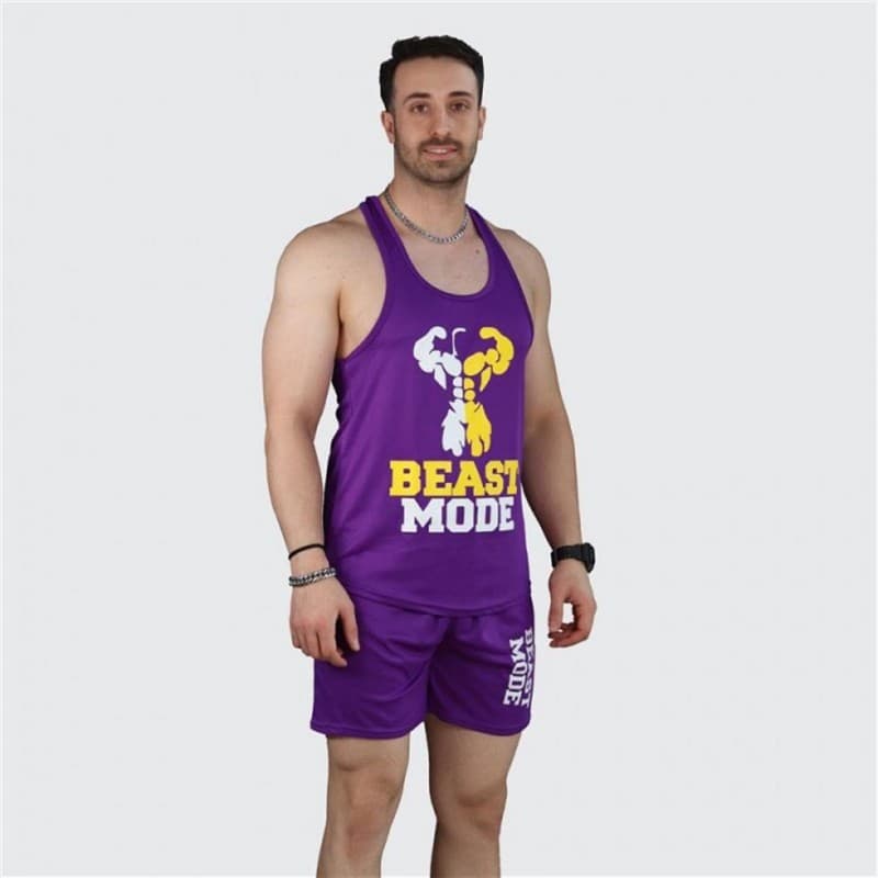 ست مردانه تاپ قهرمانی و شلوارک سوزنی BEAST MODE — تصویر ۳