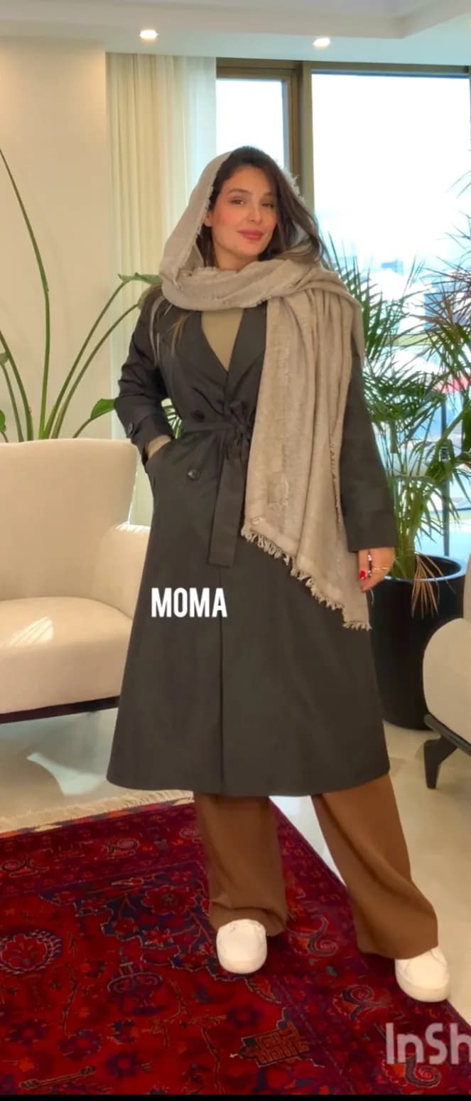 بارانی مشکی مدل رینی — تصویر ۳