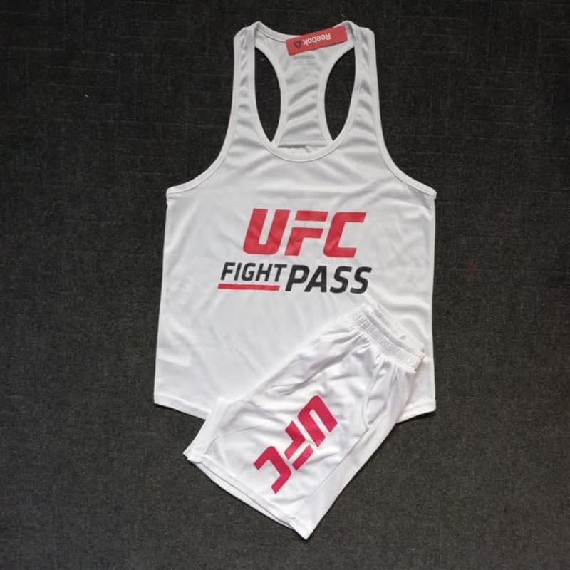ست مردانه تاپ قهرمانی و شلوارک سوزنی UFC fight pass — تصویر ۲