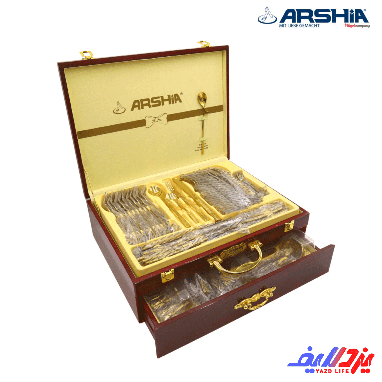 سرویس قاشق و چنگال 18نفره 95تکه عرشیا مدل TM339M-3405 — تصویر ۳