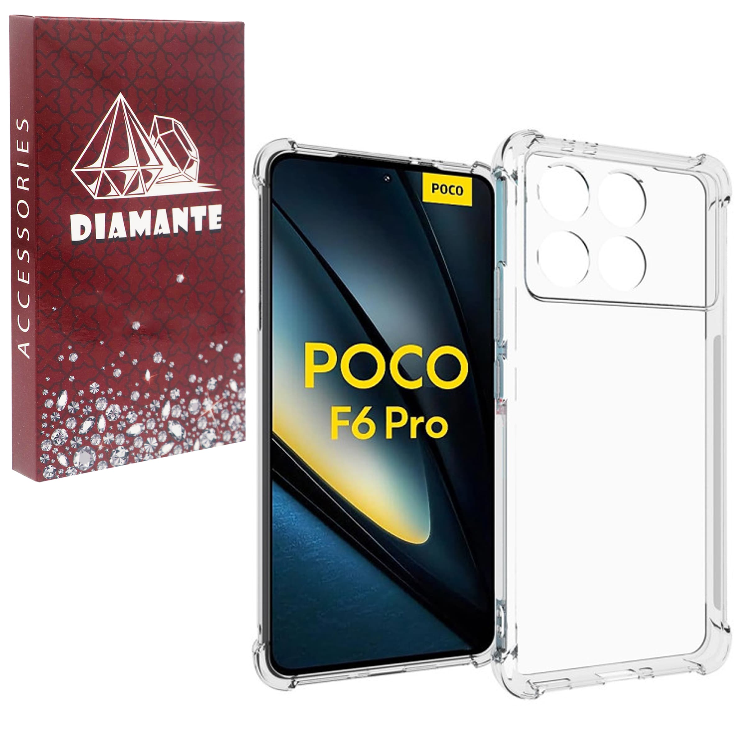 کاور دیامانته مدل ساده مناسب برای گوشی موبایل شیائومی Poco F6 Pro