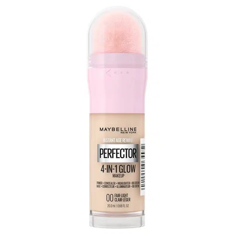 کرم پودر 4 در 1 سر اسفنجی میبلین Maybelline مدل Instant Age Rewind Perfector 4-In-1 Glow Makeup کد 00 رنگ Fair Light