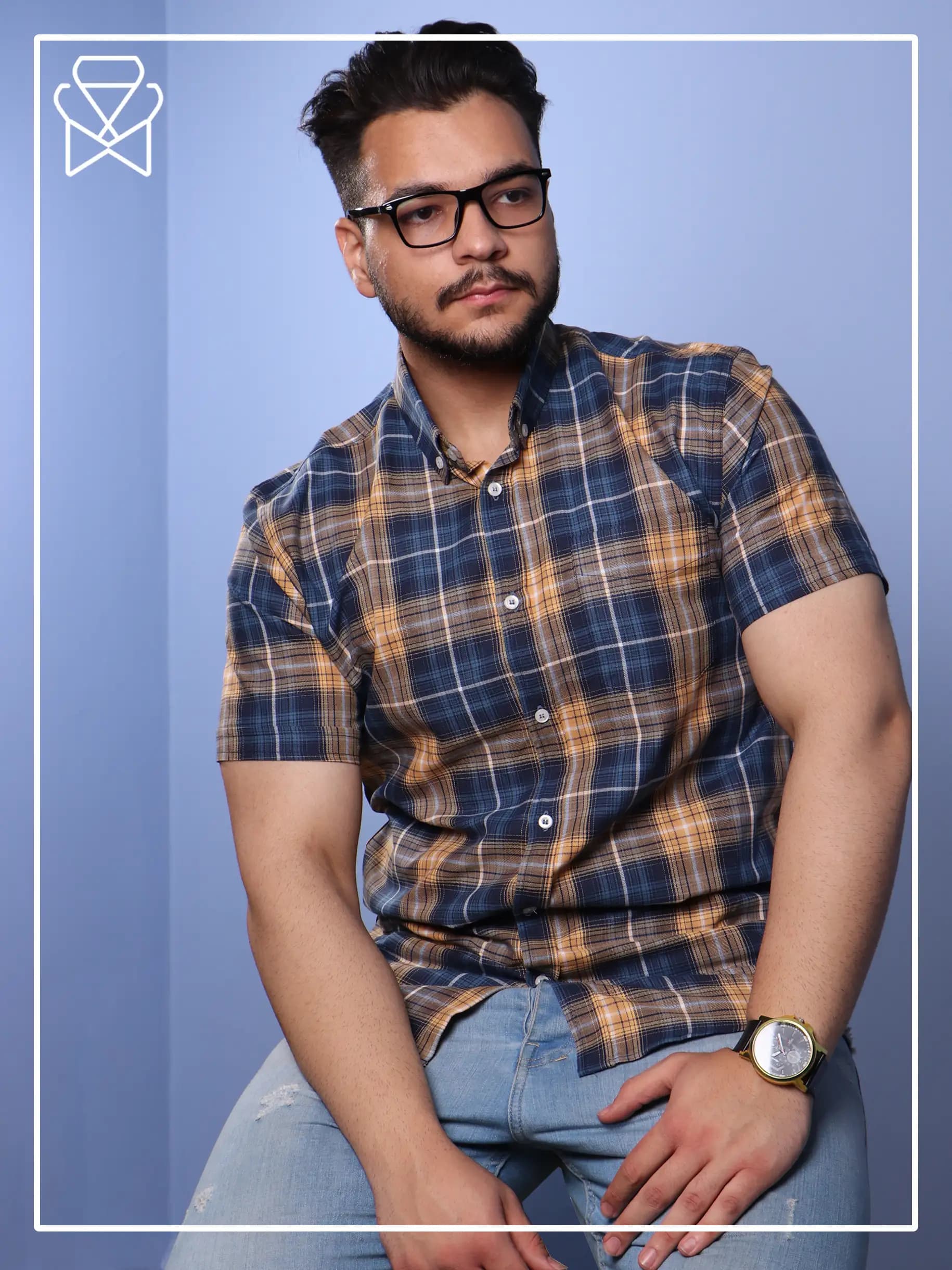 پیراهن مردانه پنبه آستین کوتاه کد 26048 — تصویر ۵