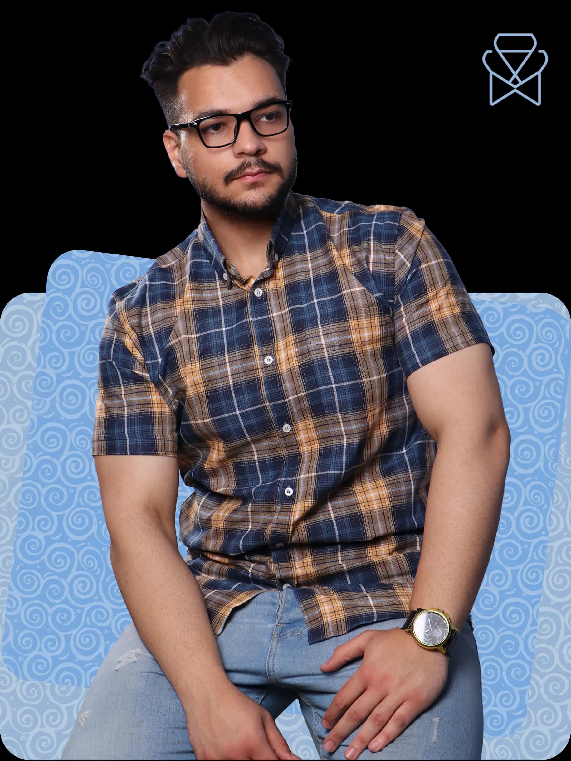 پیراهن مردانه پنبه آستین کوتاه کد 26048