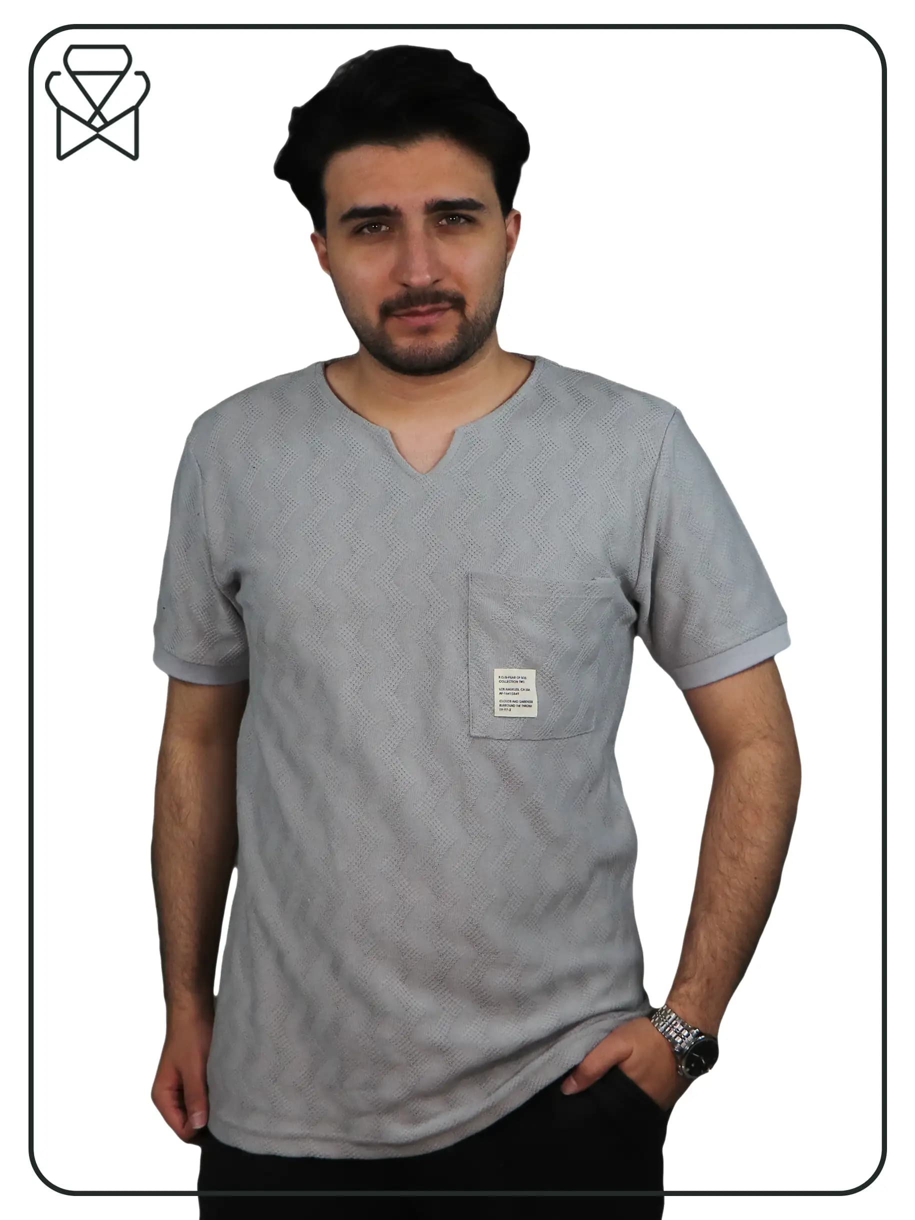 تیشرت مردانه ژاکارد پنبه کد 400119 — تصویر ۲