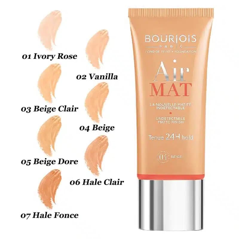 کرم پودر مات بورژوآ Bourjois مدل Air Mat 24H Foundation کد 01 رنگ Rose Ivory — تصویر ۳