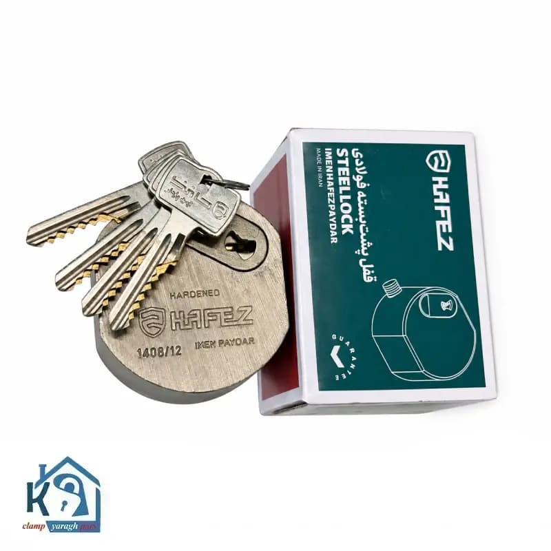 قفل گرد کتابی فولادی حافظ (برند منیر صنعت)