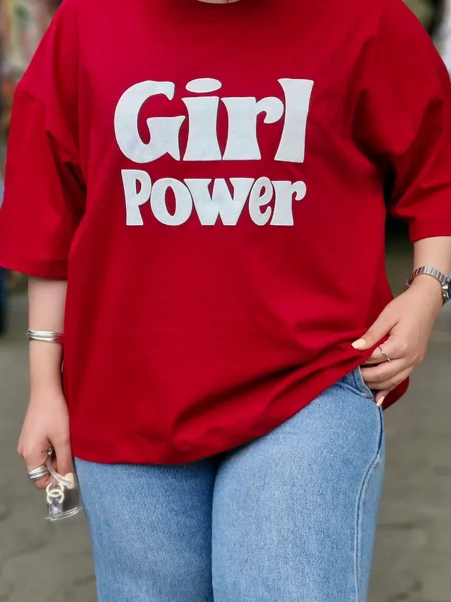 تیشرت لانگ girl power