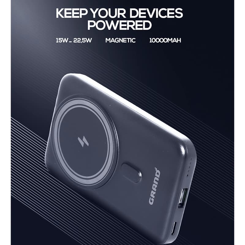 پاوربانک وایرلس 10000Mah گرند مدل GW-11 — تصویر ۳