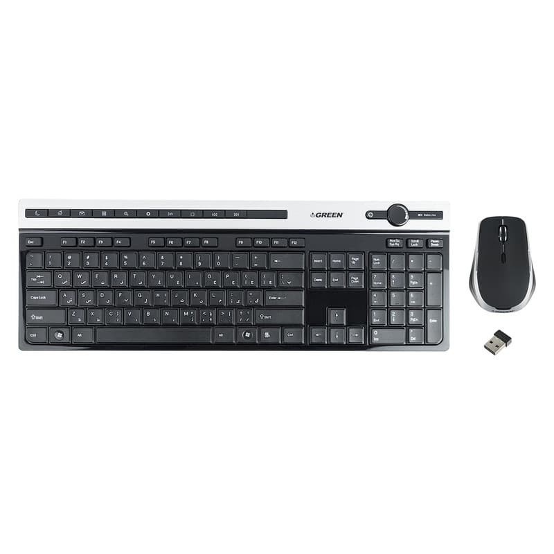 کیبورد و ماوس بی سیم گرین مدل GKM-505W، سوییچ ممبران، Full-Size