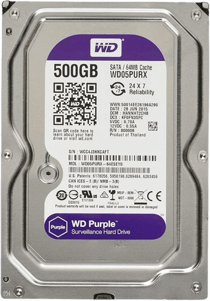هارد وسترن دیجیتال بنفش 500 گیگابایت | Western Digital Purple 500GB(استوک) — تصویر ۳