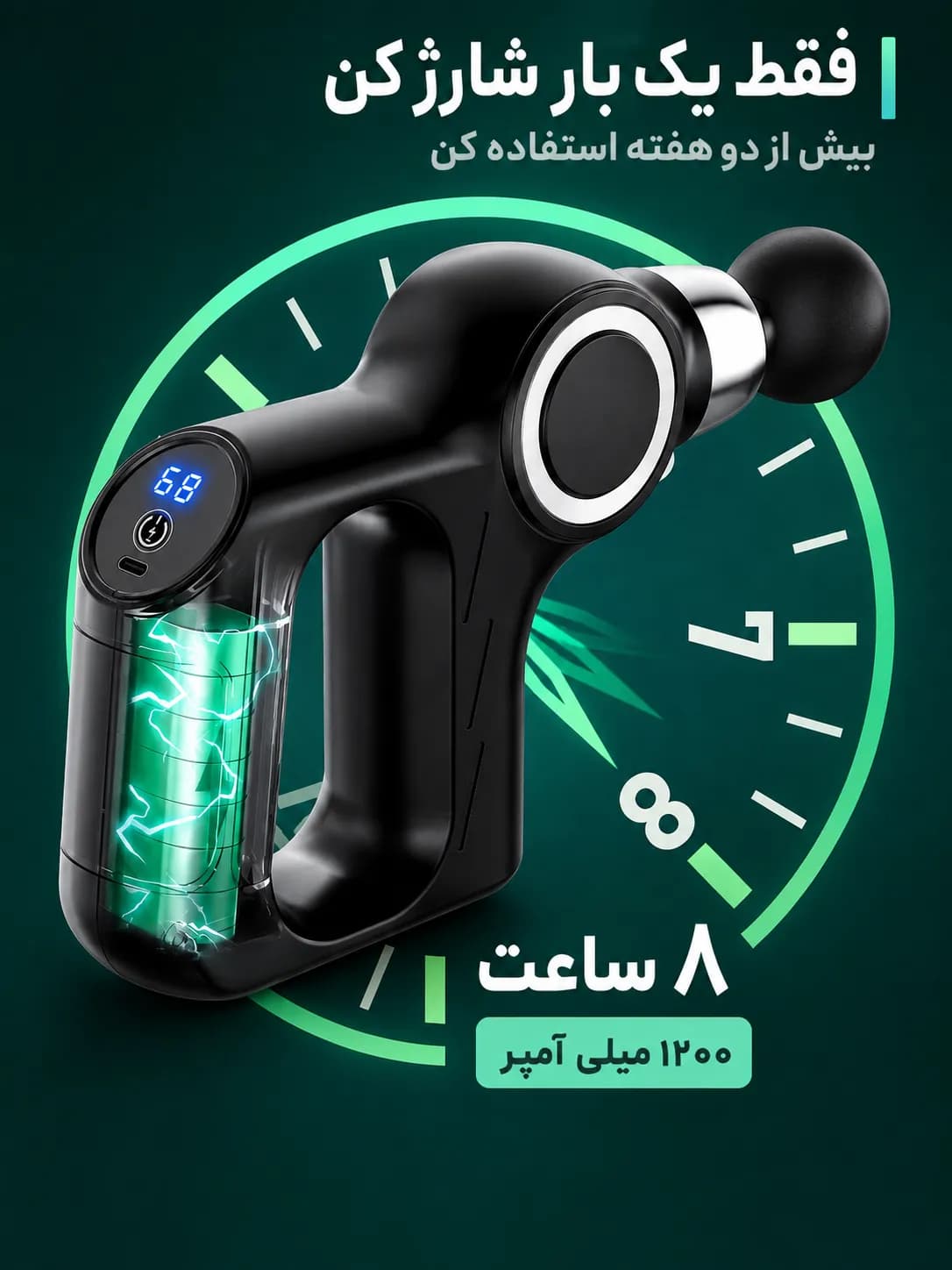 ماساژور تفنگی حرفه ای JY-755 PRO — تصویر ۶