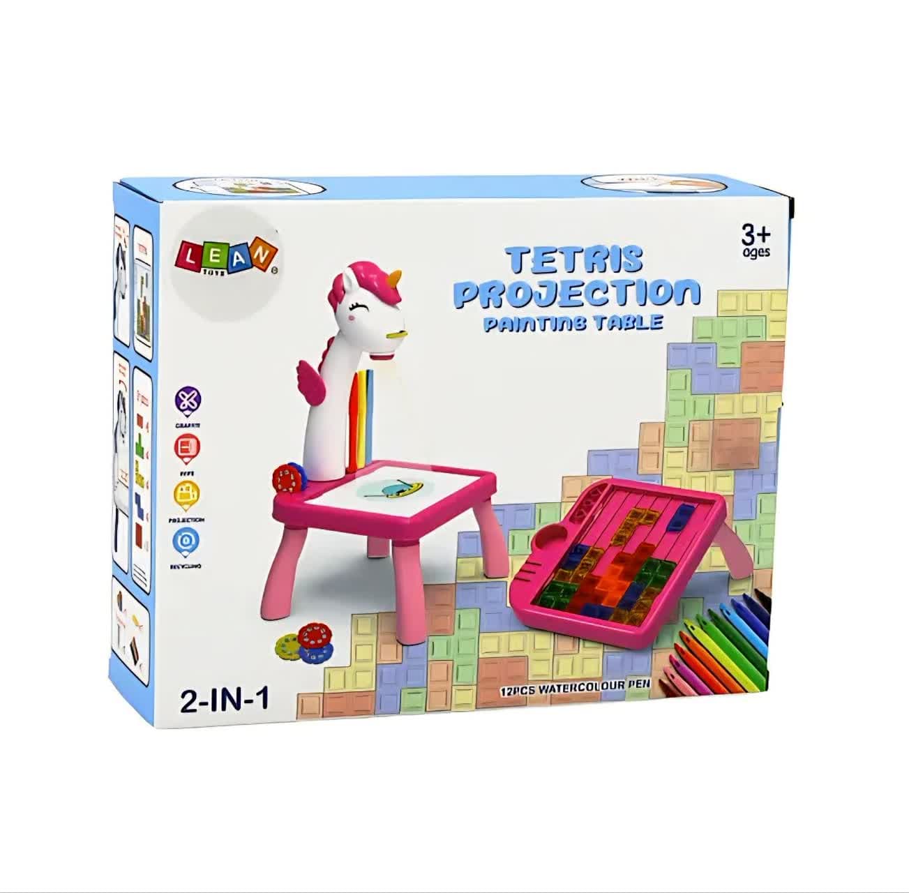 اسباب بازی میز نقاشی پرژکتوری یونیکورن و بازی تتریس کد 22007 — تصویر ۲