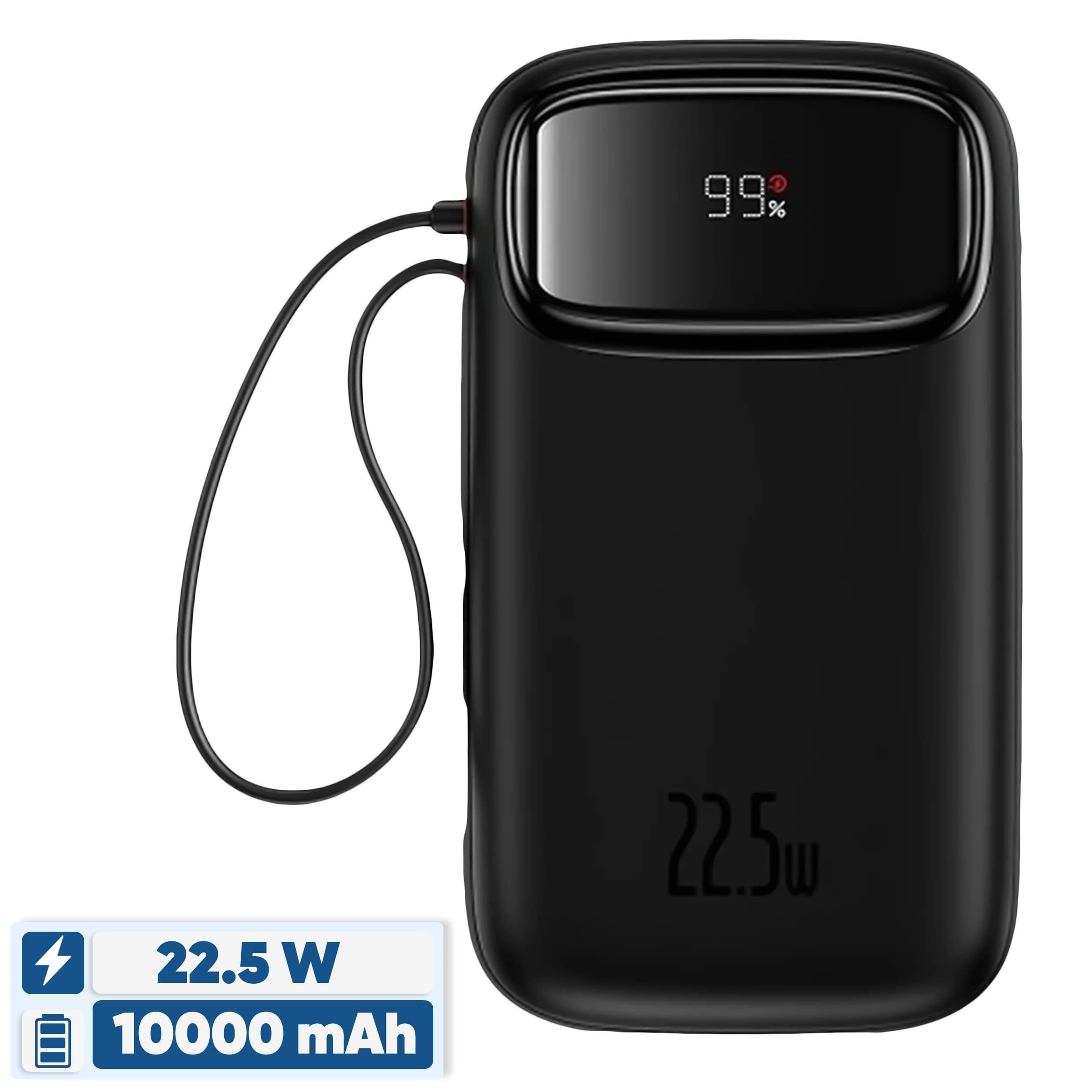 پاوربانک 22.5 وات بیسوس مدل 22.5W QPow2 Dual Cable ظرفیت 10000 میلی آمپر ساعت — تصویر ۹