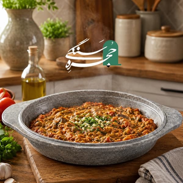 ماهیتابه سنگی 4 نفره قطر 27 سانت — تصویر ۳