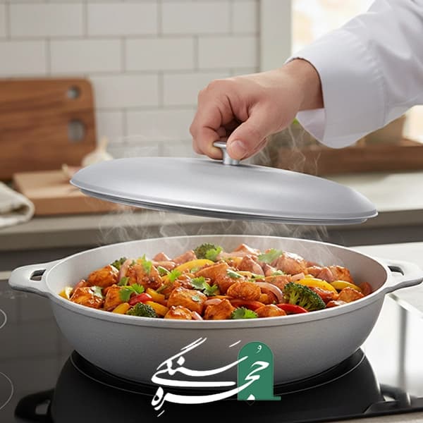 تابه روسی درب دار قطر 35 سانت — تصویر ۳