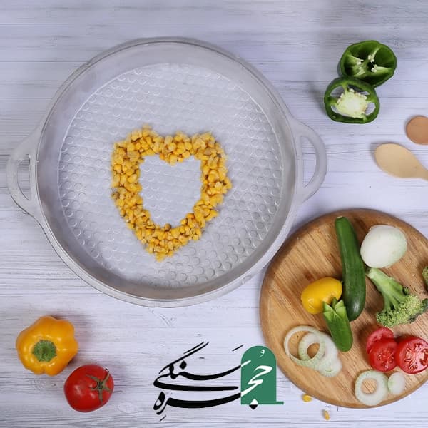 تابه روسی زنبوری دسته دار قطر 32 سانت — تصویر ۲
