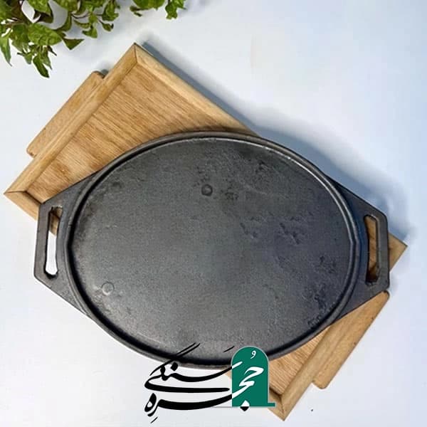 صفحه گریل استیک پز چدنی دو طرفه مدل بیضی — تصویر ۷
