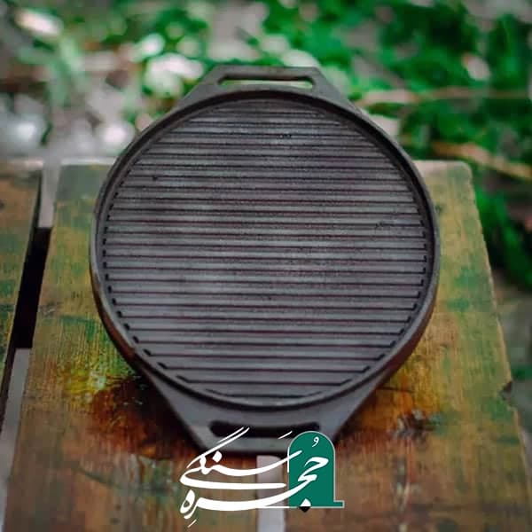 صفحه گریل استیک پز چدنی دو طرفه مدل بیضی — تصویر ۳